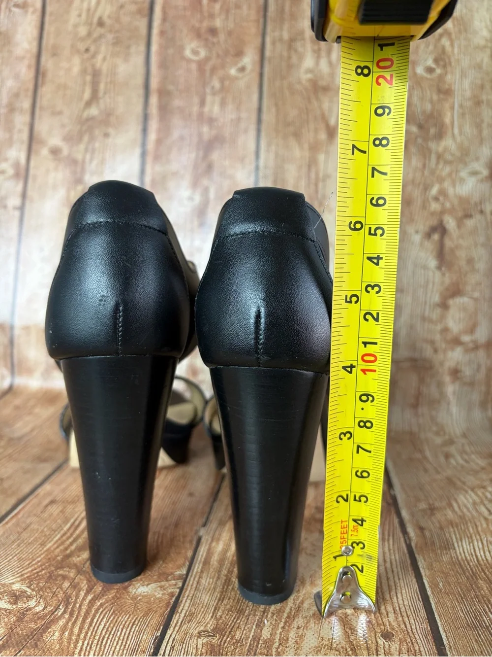 Michael Kors Black Platform Block Heel Sandals with Zip Accent 6.5